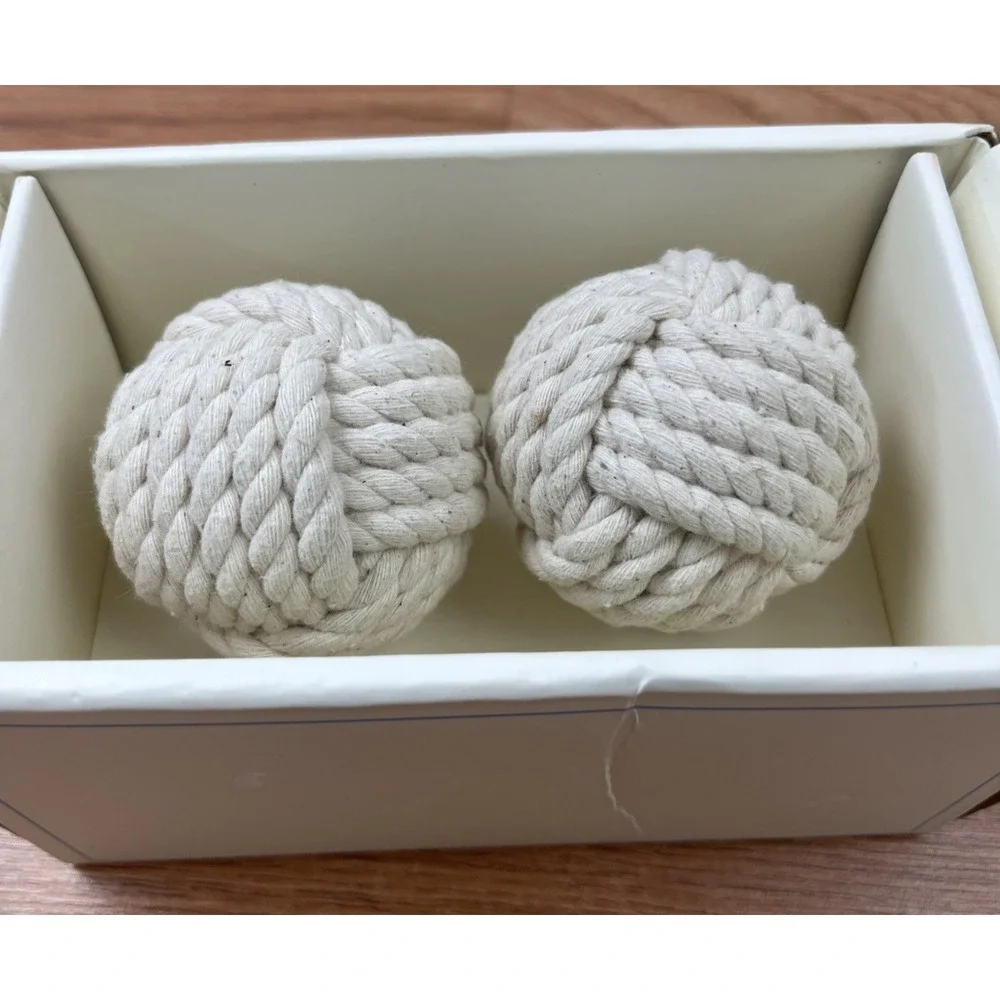 Pottery Barn Kids Rope Ball Finials, Set of 2 NEW